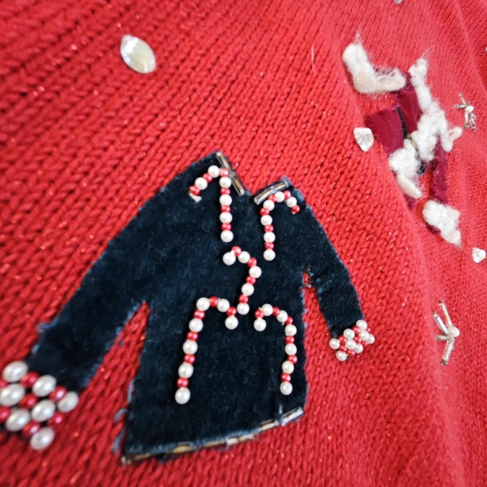 2001 Vintage Susan Bristol Hand Embroidered Ugly Christmas Sweater Cardigan VTG - Picture 10 of 16